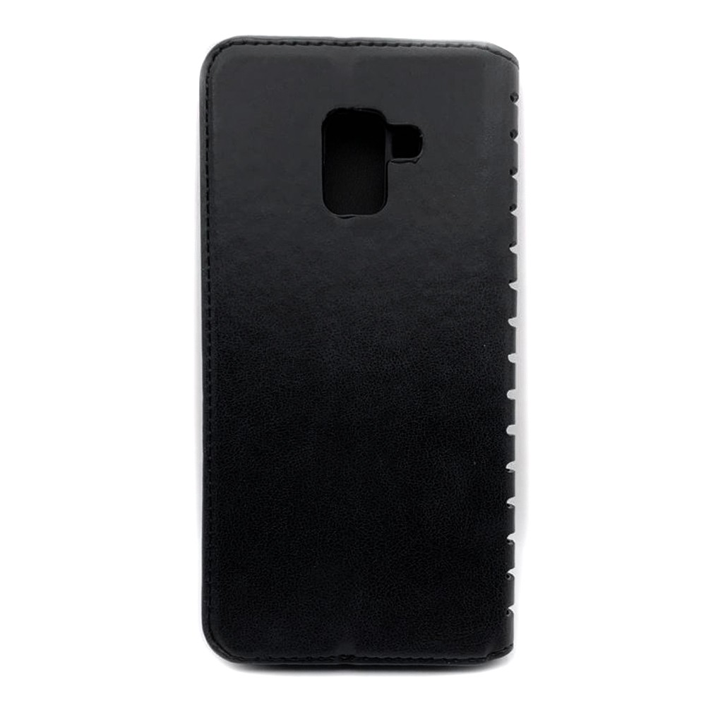 Книжка leather folio для Samsung A8 Plus чорна-1