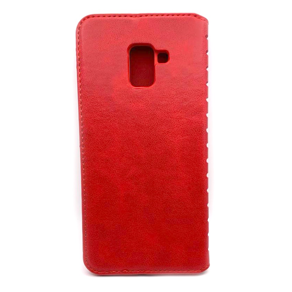 Книжка leather folio для Samsung A8 Plus червона-1