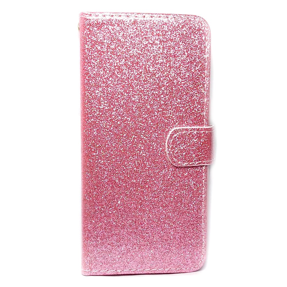 Книжка Glitter для Samsung A8 2018 A850 рожева-0
