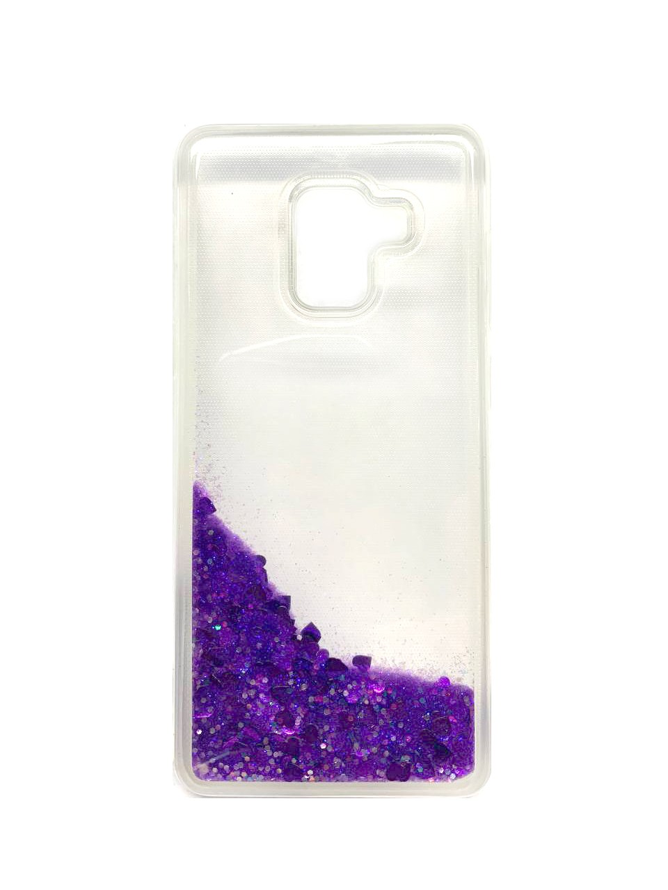 Накладка Aqua для Samsung A8 фіолетові блискітки (переливається)-0