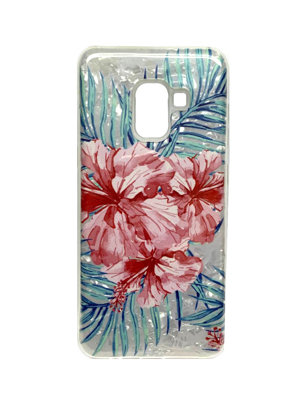Накладка TWINS для Samsung A8 (2018) Tropic "Рожева квітка"-0