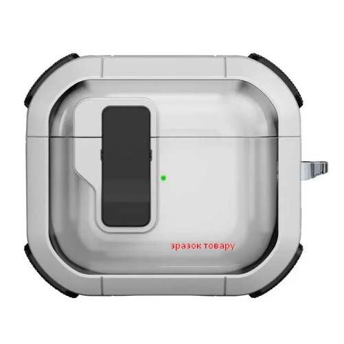 Футляр протиударний Locking Button для навушників Samsung Buds 3 Pro /Buds 3 (Clear grey)-0