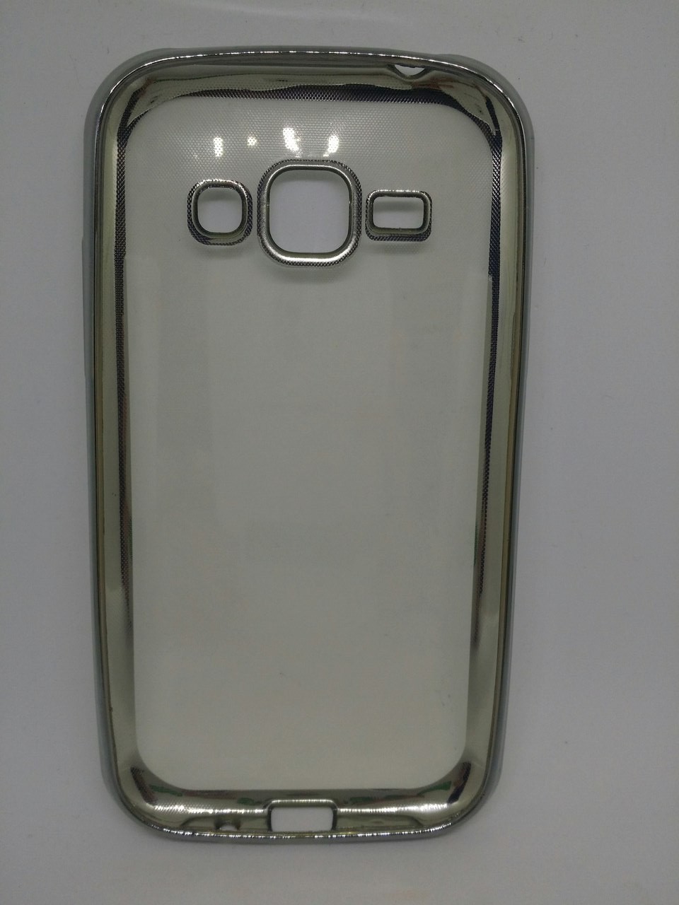 Силикон  0,3мм  с серебрянной  окантовкой для Samsung  J2 J200-1