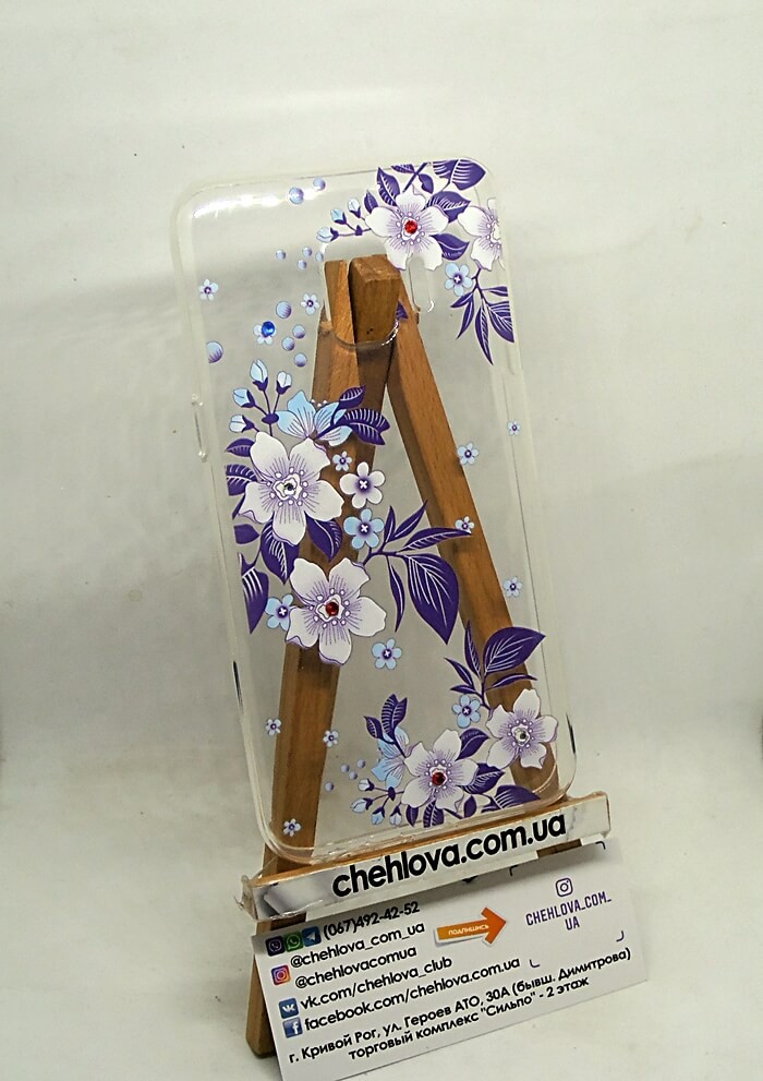 Накладка iPefet Flowers Samsung J2 Core/J260 фіолетові квіти-0