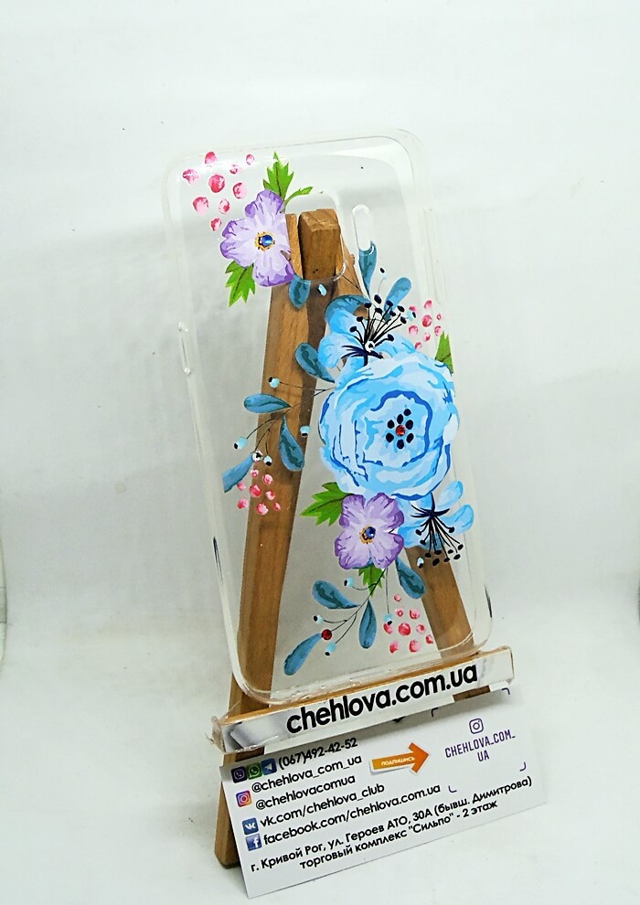 Накладка iPefet Flowers Samsung J2 Core/J260 блакитна квітка-0