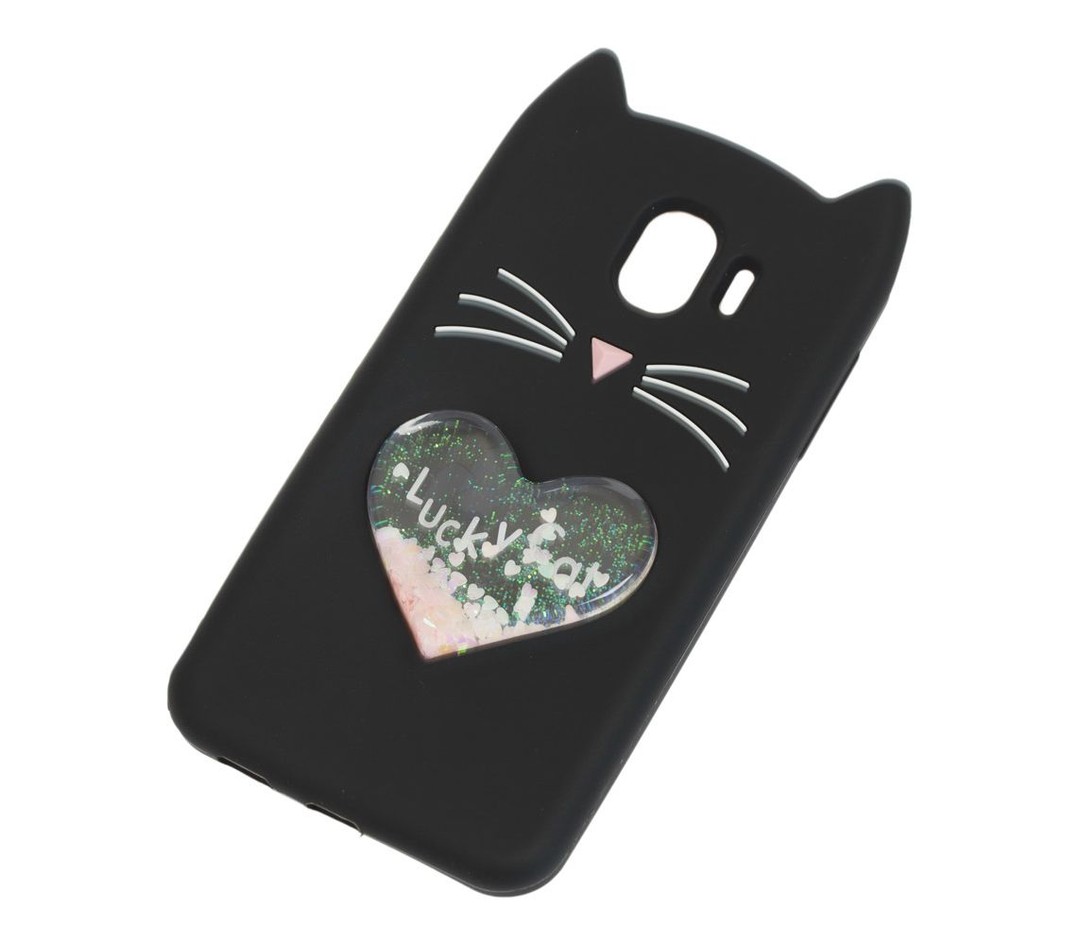 Накладка Cat 3D Heart для Samsung J4 (2018)  чорна-1
