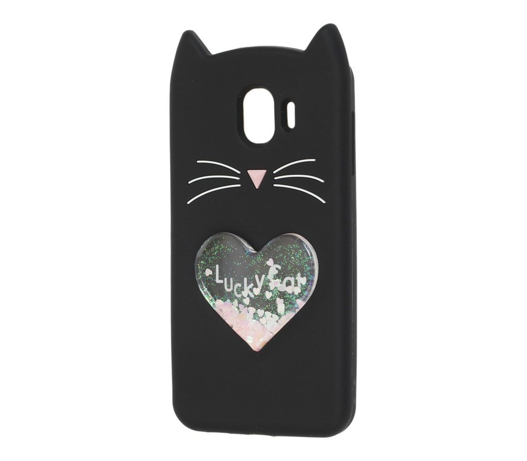 Накладка Cat 3D Heart для Samsung J4 (2018)  чорна-0
