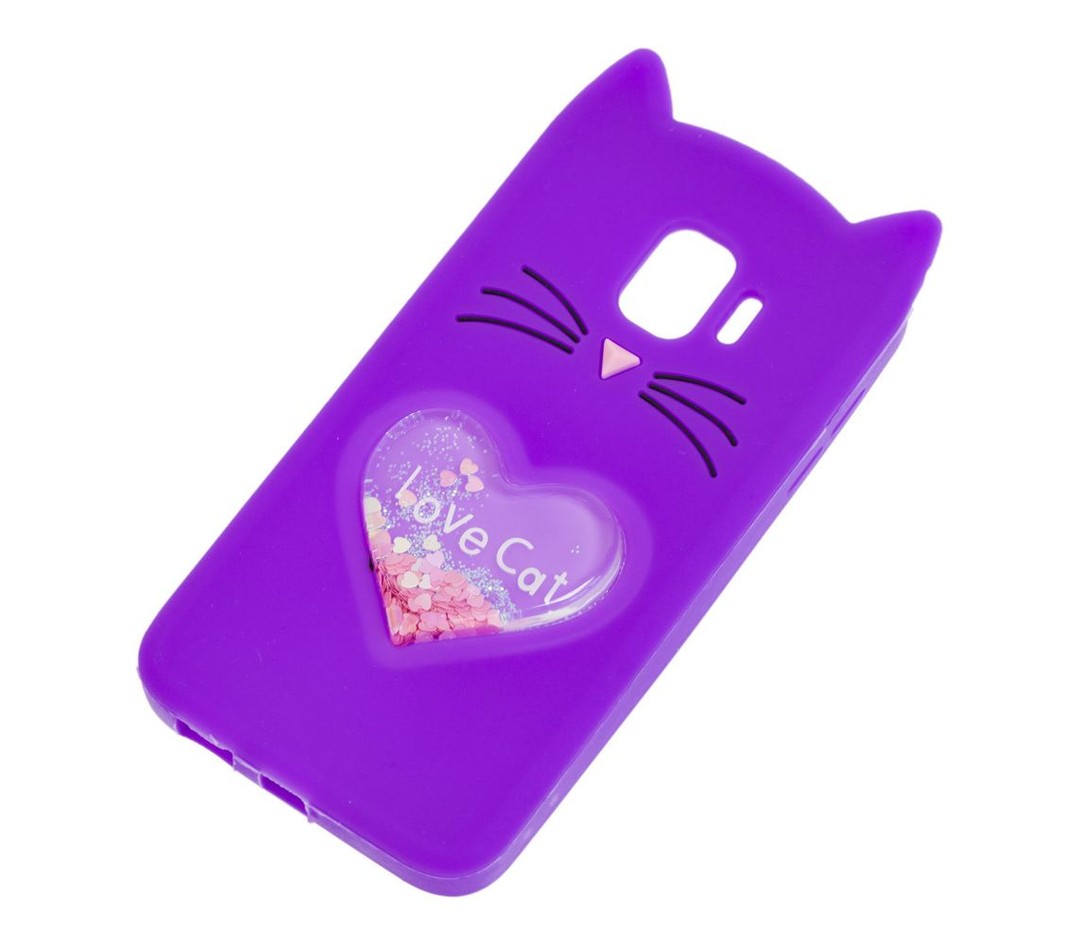 Накладка Cat 3D Heart для Samsung J2 Core (J260) фіолетова-1