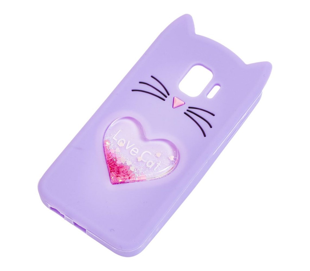 Накладка Cat 3D Heart для Samsung J2 Core (J260) бузкова-1