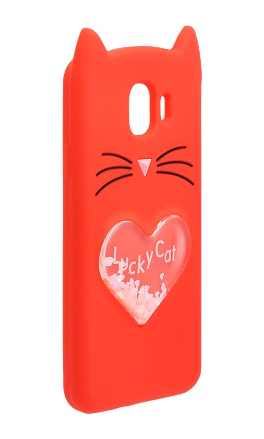 Накладка Cat 3D Heart для Samsung J4 (2018) червона-1