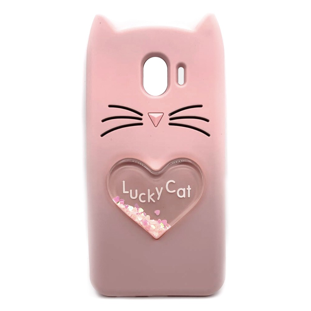 Накладка Cat 3D Heart для Samsung J4 (2018) пудрова-0