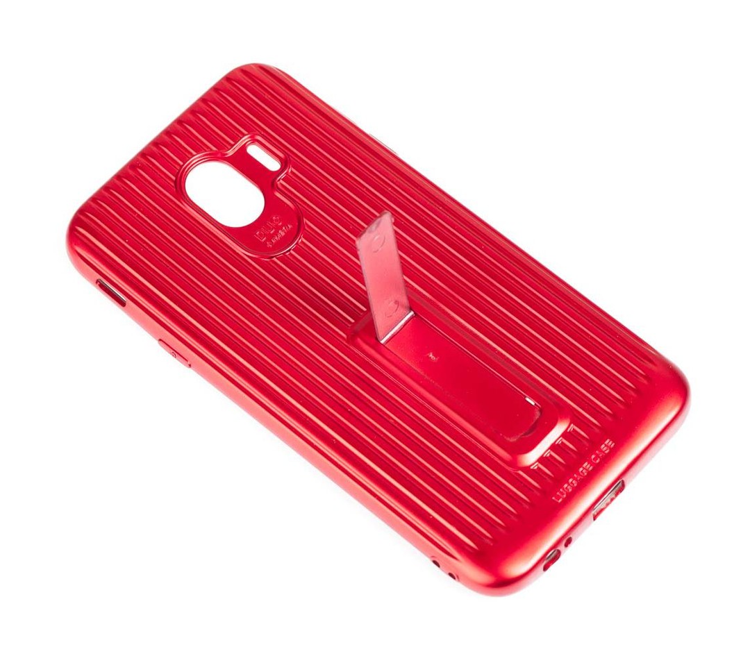 Чехол Luggage c подставкой Samsung J4 (2018) (Красный)-3