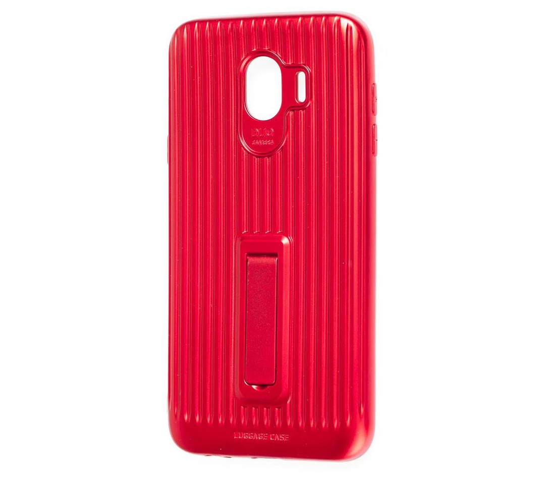 Чехол Luggage c подставкой Samsung J4 (2018) (Красный)-0
