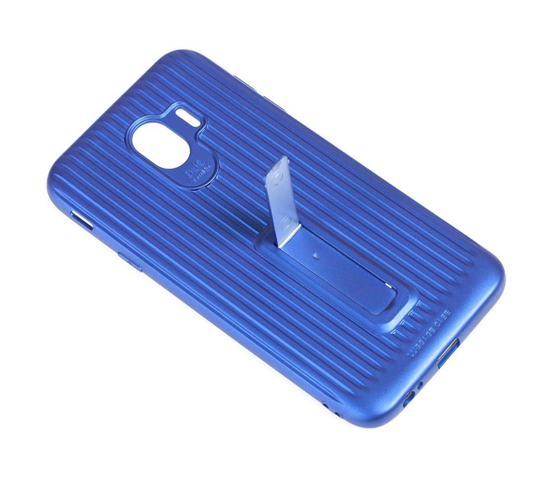 Чехол Luggage c подставкой Samsung J4 (2018) (Синий)-3