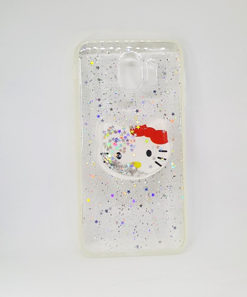 Накладка TOY для Samsung J4 (2018) з рідкими блискітками "Kitty"-0