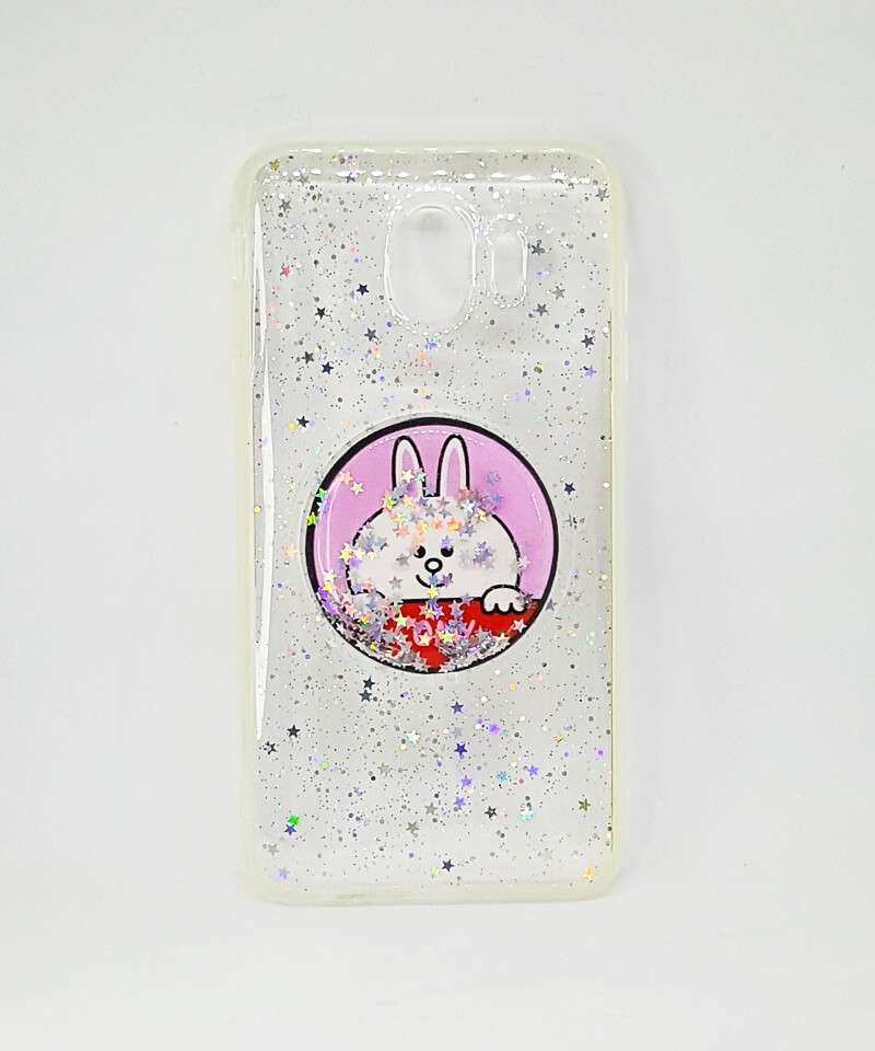 Накладка TOY для Samsung J4 (2018) з рідкими блискітками "Зайчик"-0