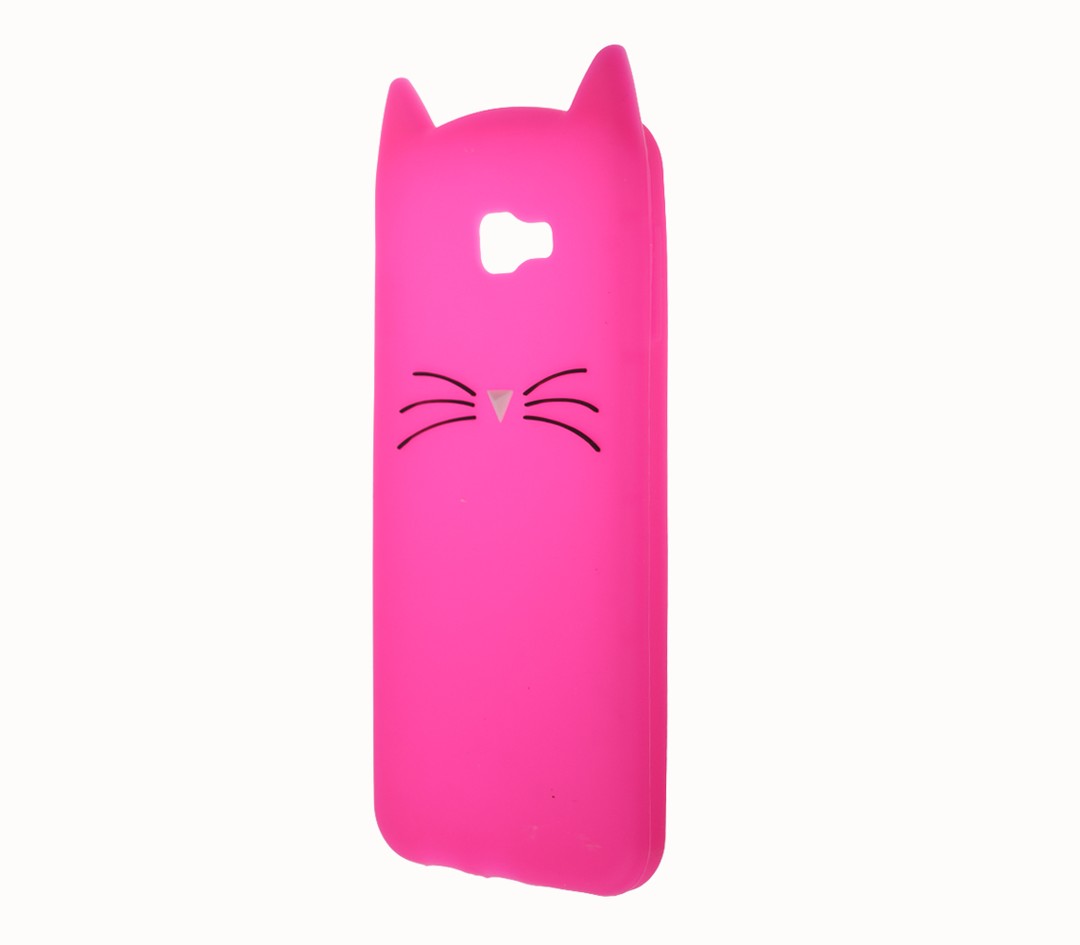 Накладка 3D Cat для Samsung J4 Plus малинова-0