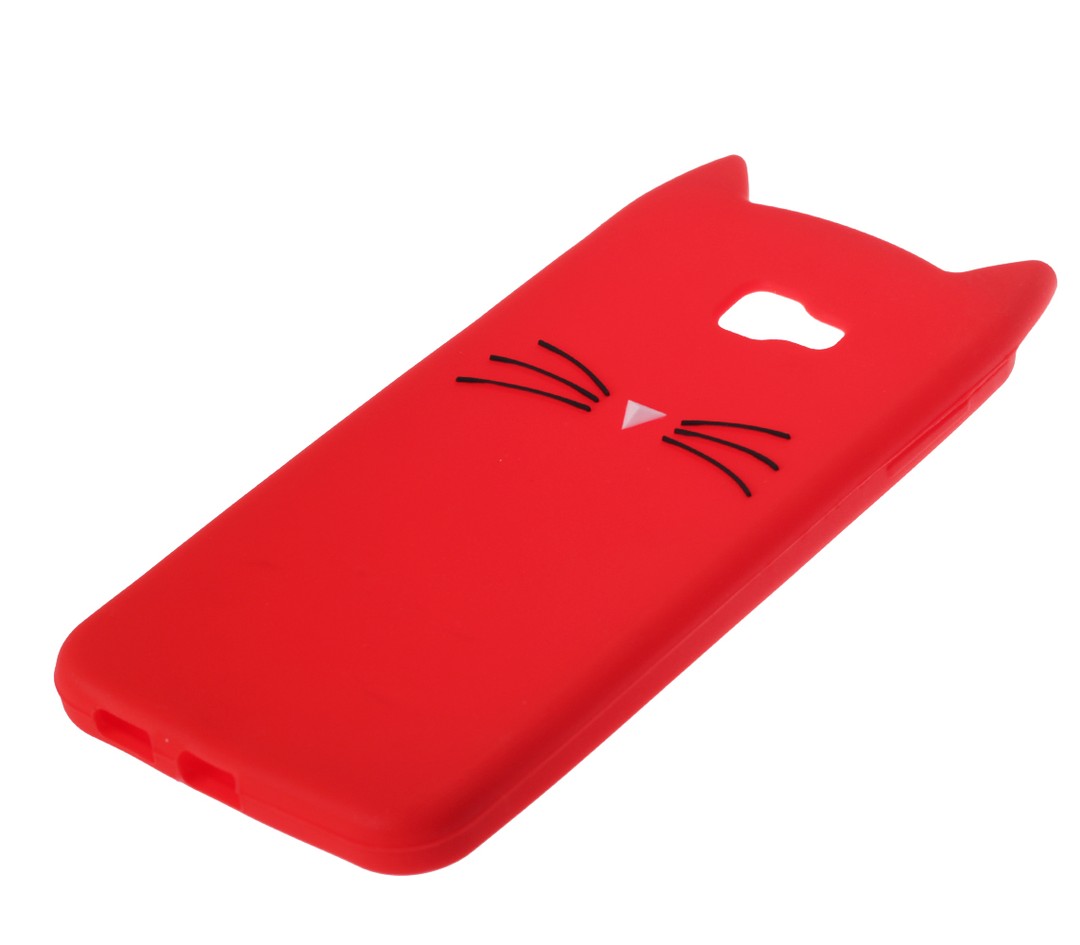 Накладка 3D Cat для Samsung J4 Plus (2018) J415 червона-1