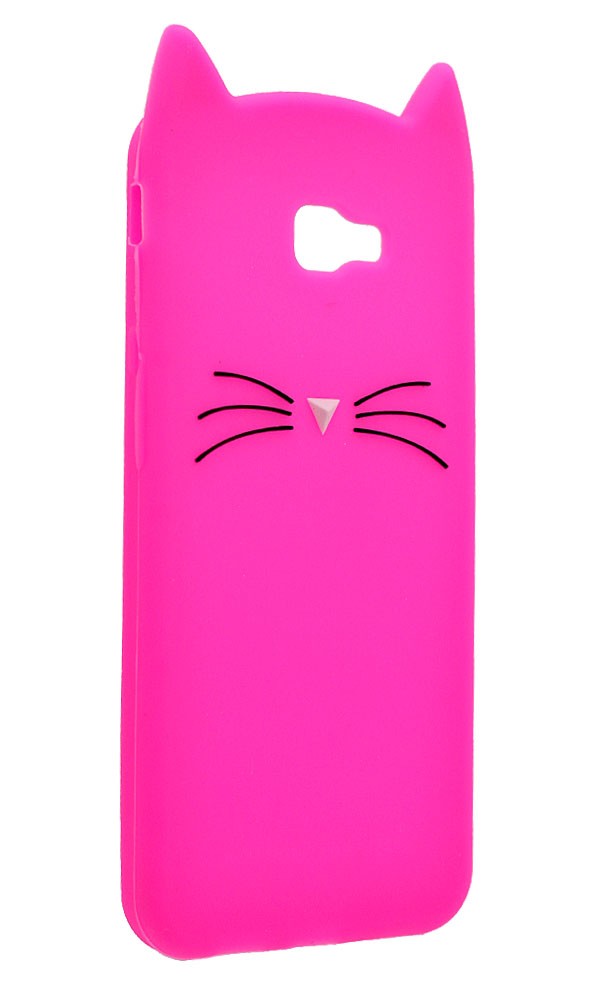 Накладка 3D Cat для Samsung Galaxy J4 Plus 2018 (J415F) малинова-1