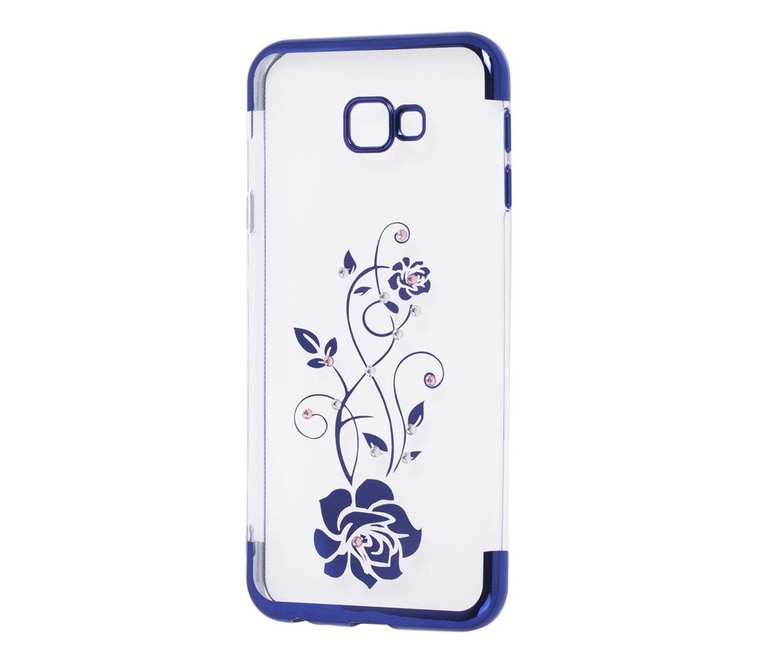 Накладка Diamond Flower SAMSUNG J4 Plus (2018) / J415F (Синій)-0