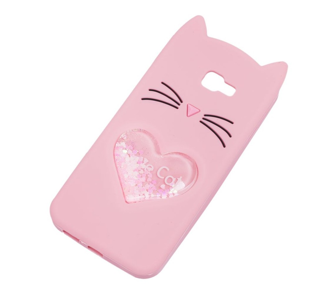 Накладка Cat 3D Heart для Samsung J4 Plus (2018)  рожева-1