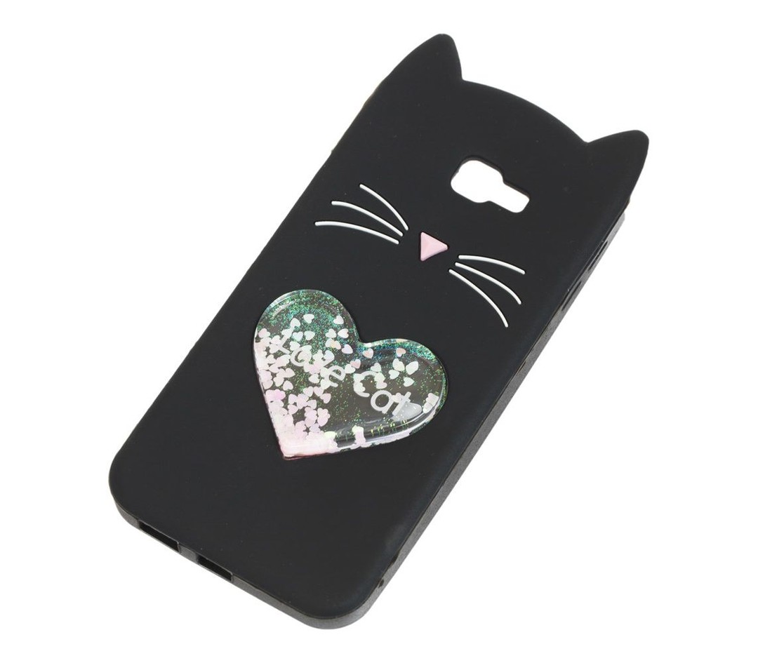 Накладка Cat 3D Heart для Samsung J4 Plus (2018) чорна-1