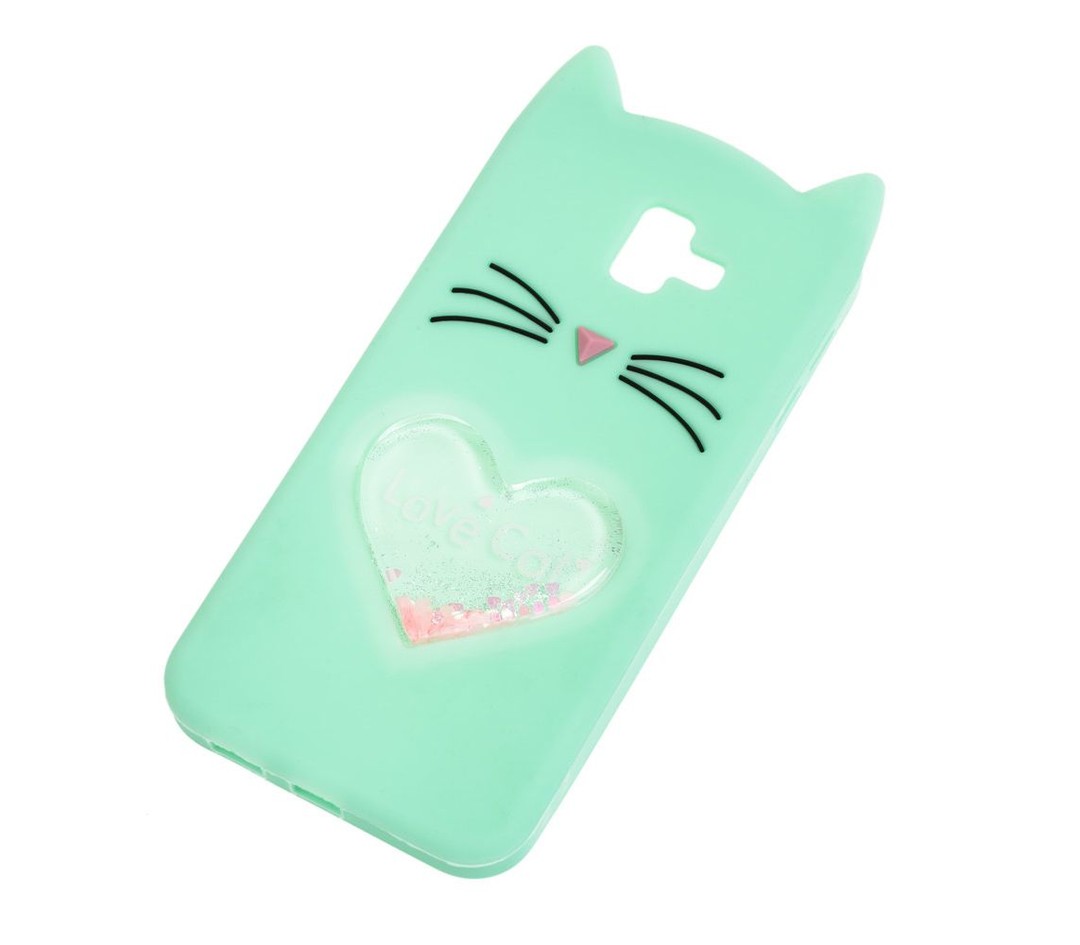 Накладка Cat 3D Heart для Samsung J6 Plus (2018)  м`ятна-1