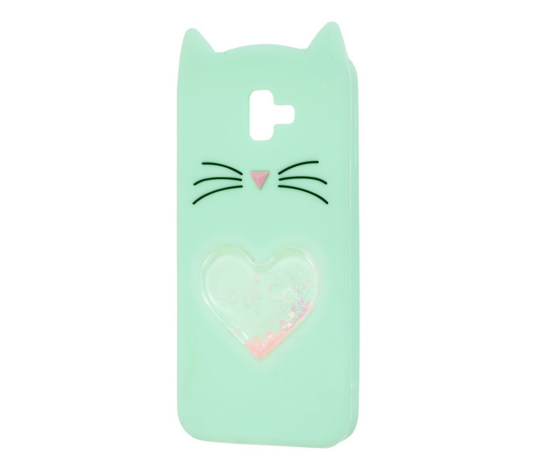 Накладка Cat 3D Heart для Samsung J6 Plus (2018)  м`ятна-0