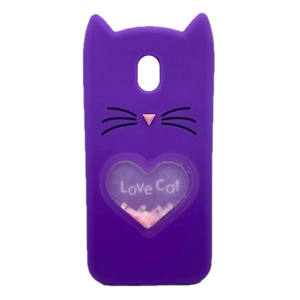 Накладка 3D Cat heart для Samsung J5 (2017) J530 фіолетова-0