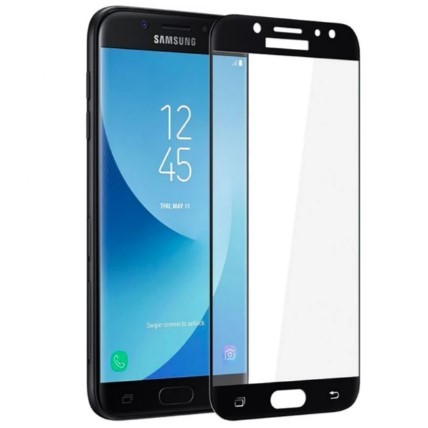 Захисне скло Full cover для Samsung J5 (2017) J530 з чорною рамкою-0