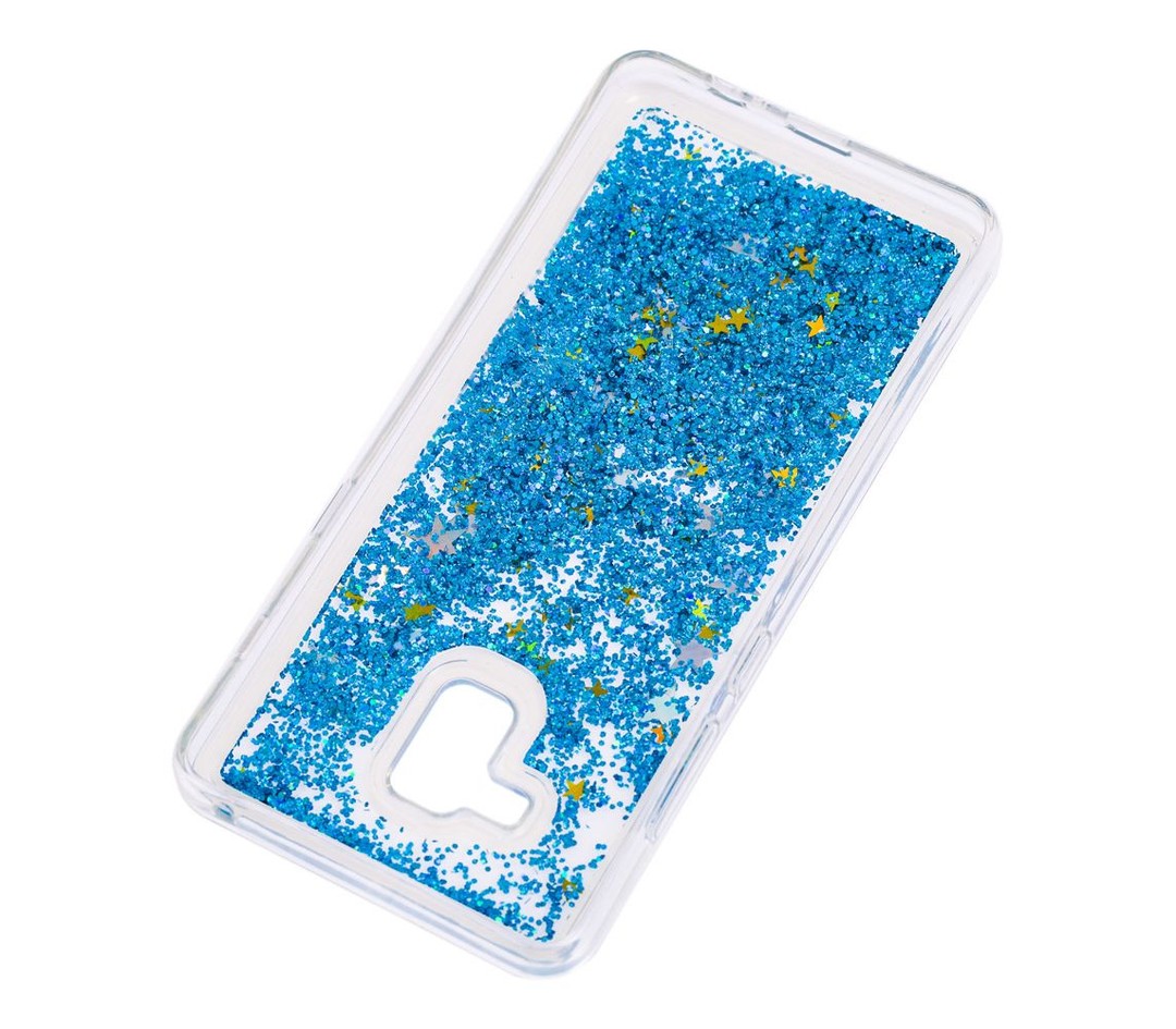 Накладка Aqua для Samsung A8 Plus "Золоті зірки та блакитний пісок"-2