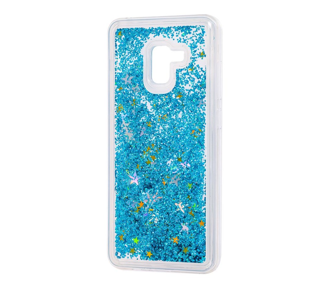 Накладка Aqua для Samsung A8 Plus "Золоті зірки та блакитний пісок"-0