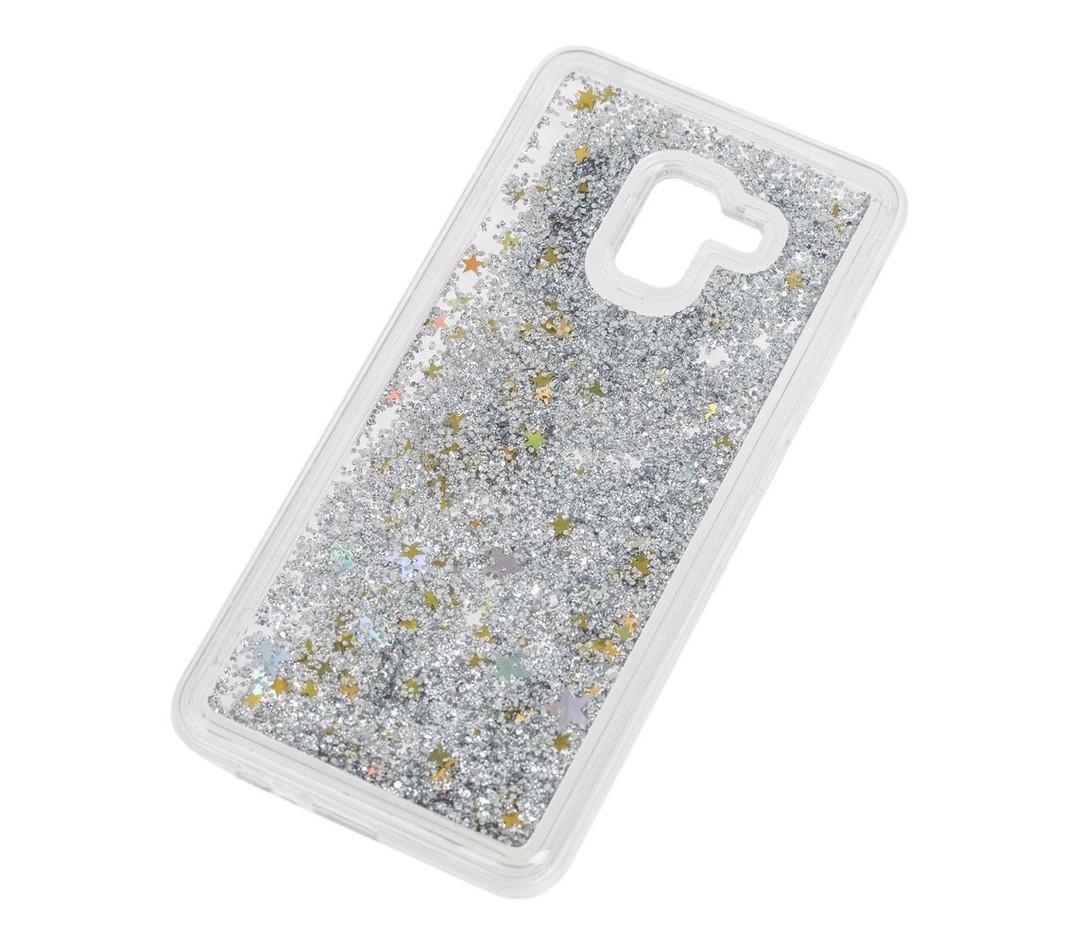 Накладка KMT для Samsung A8 Plus "Золоті зірочки і срібний пісок"-1