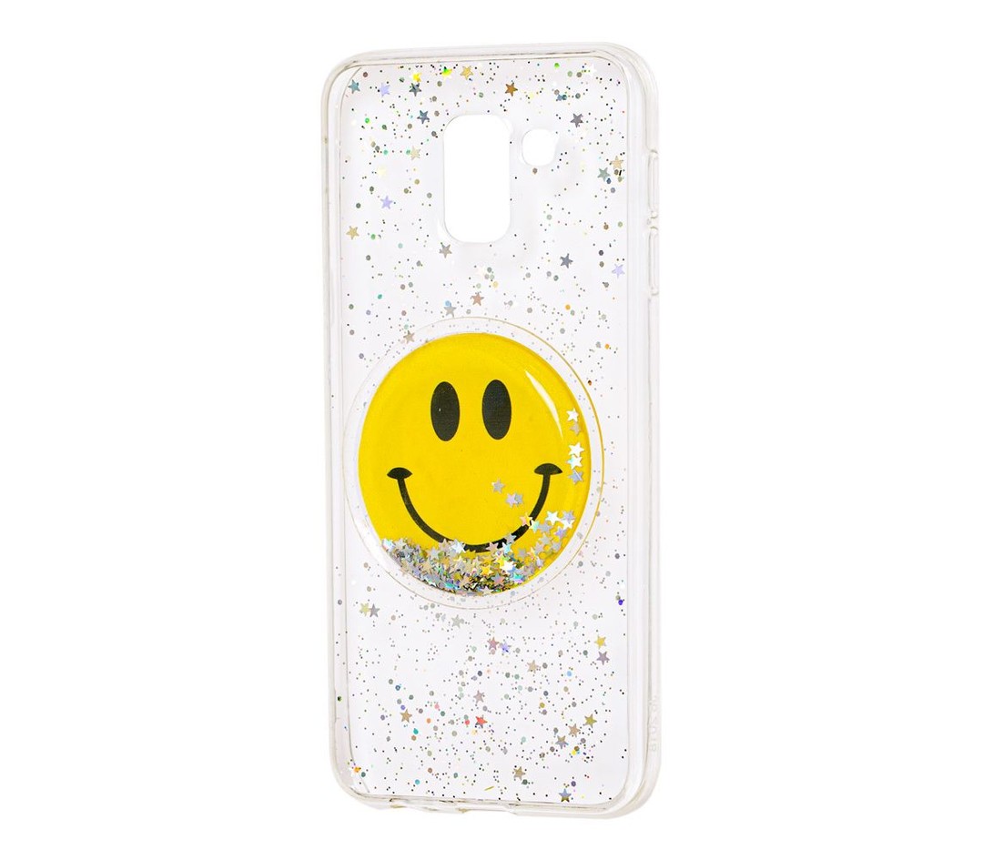 Накладка TOY для Samsung A6 (2018) з рідкими блискітками "Smile"-0