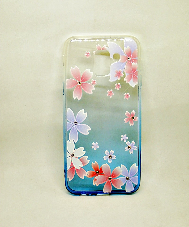 Накладка Glamour Ambre для Samsung A6 (2018) "Квіти сині"-0