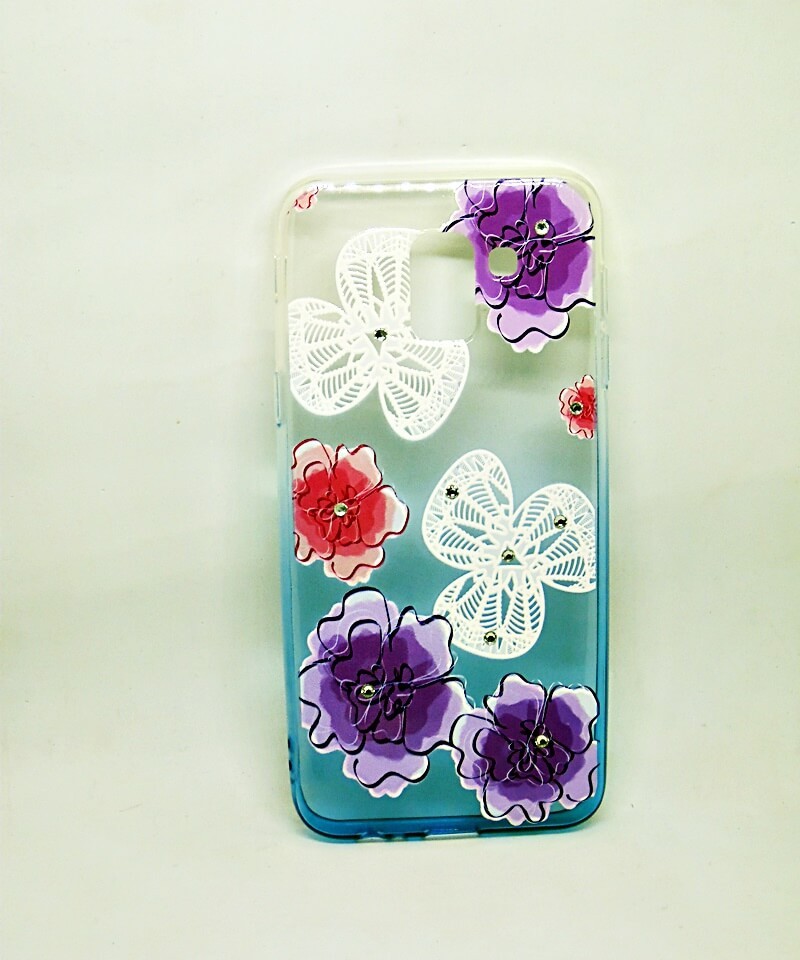 Накладка Glamour Ambre для Samsung J6 Plus (2018) "Квіти фіолетові"-0