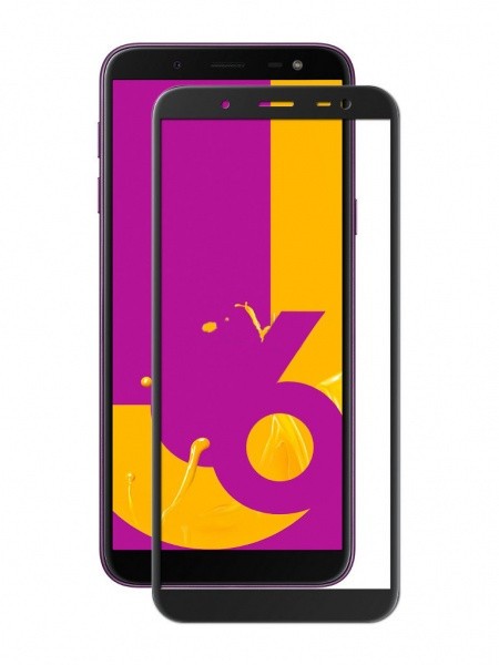 Захисне скло для Samsung J6 (2018) з чорною рамкою-0