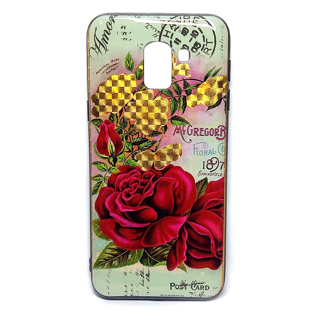 Накладка ART  для Samsung J6  Квіти червоні-0