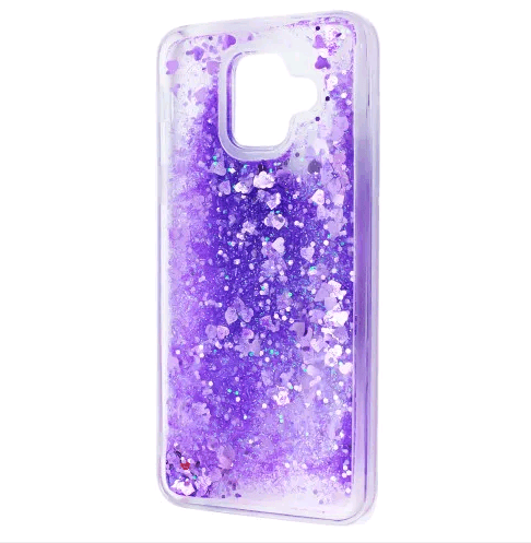 Накладка Aqua для Samsung J6 J600  фіолетові блискітки (переливається)-0