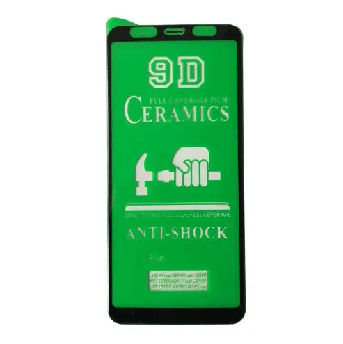 Гнучке скло Ceramic для Samsung J6 Plus глянцеве з чорною рамкою-0