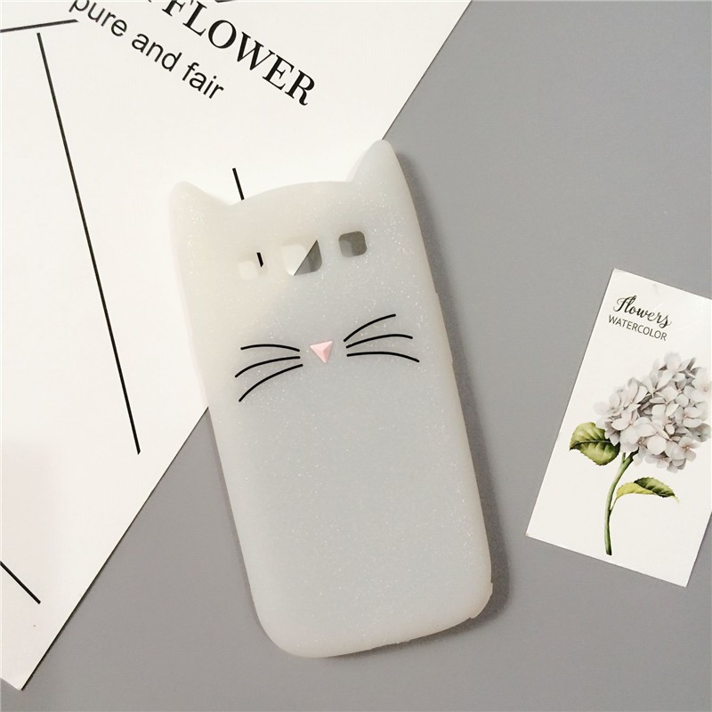 Накладка 3D Cat для Samsung J1 Ace J110 біла-0