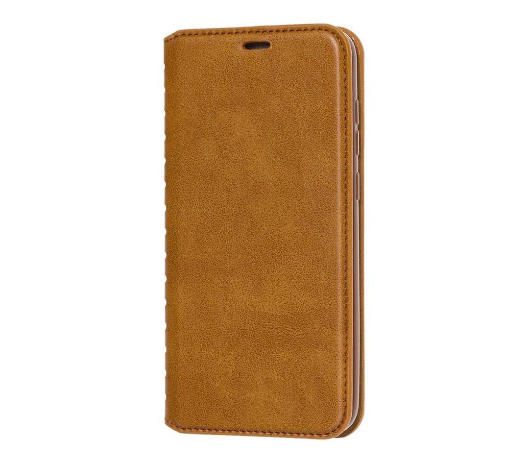 Книжка leather folio для Samsung A6 Plus коричнева-0