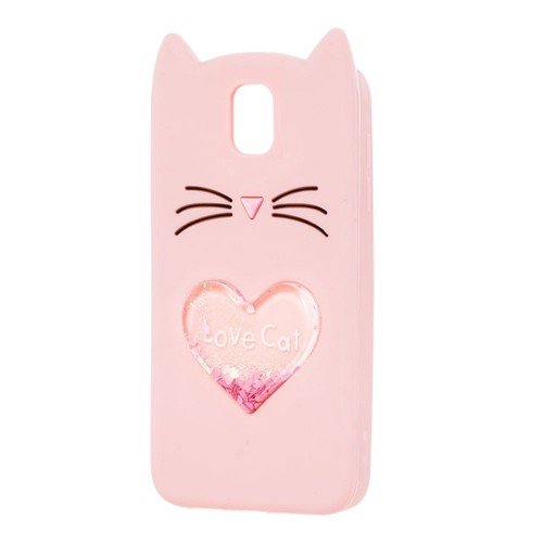 Накладка Cat 3D Heart для Samsung J7 (2017) J730 рожева-0