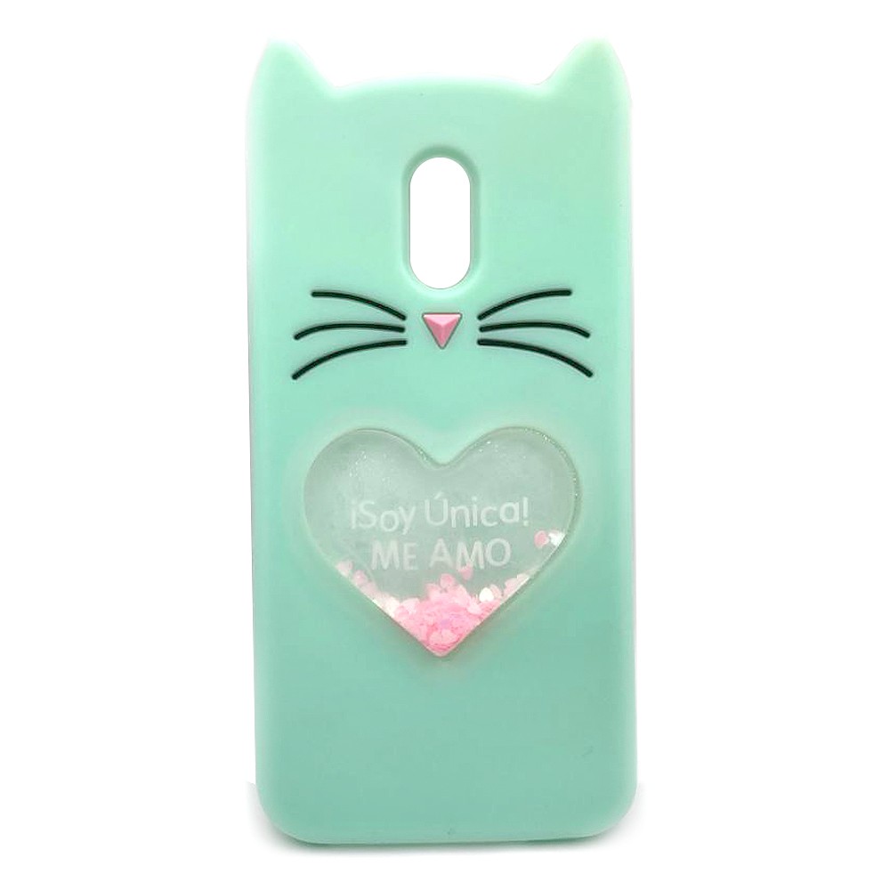 Накладка Cat 3D Heart для Samsung J7 (2017) J730 зелена-0