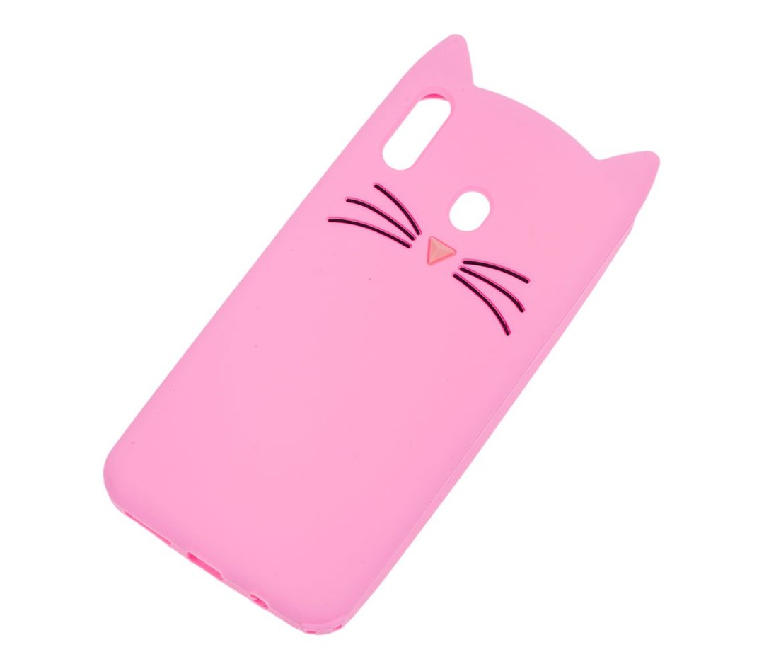 Накладка 3D Cat для Samsung M20 рожева-1