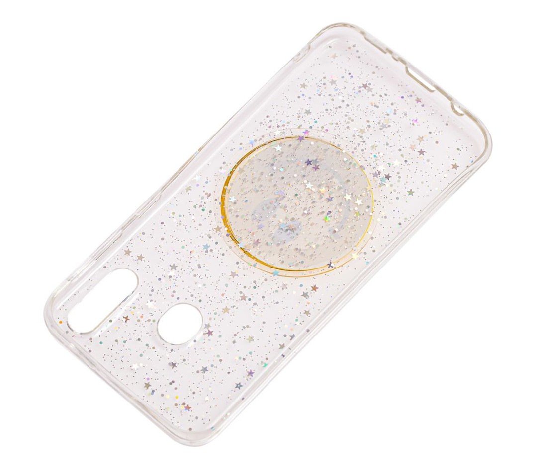 Накладка TOY для Samsung M20 з рідкими блискітками "Smile"-2