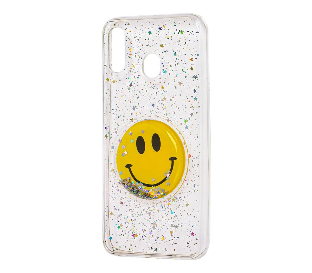 Накладка TOY для Samsung M20 з рідкими блискітками "Smile"-0