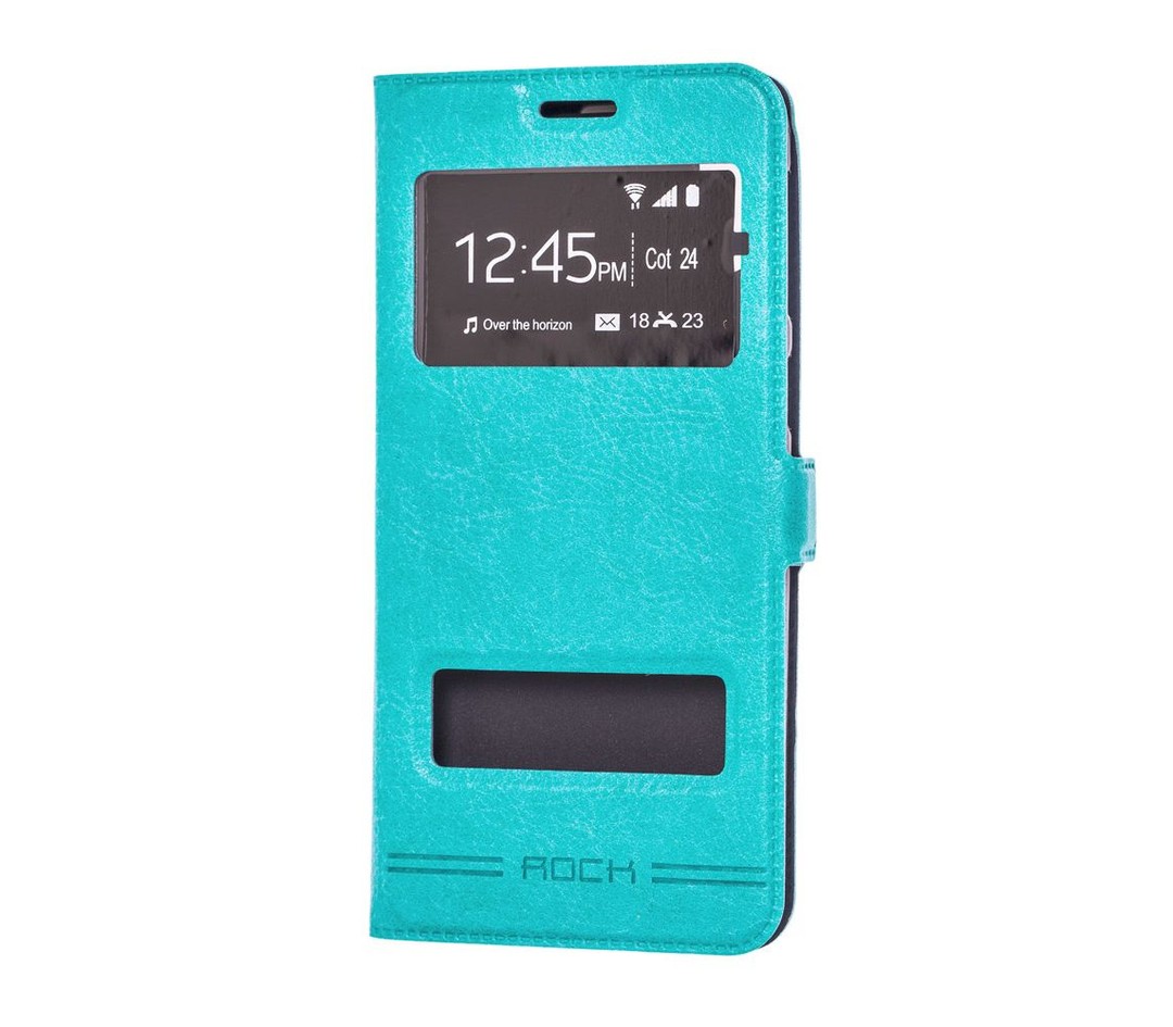 Книжка ROCK для Samsung M20 / M205F (2 вікна) бірюзова-0
