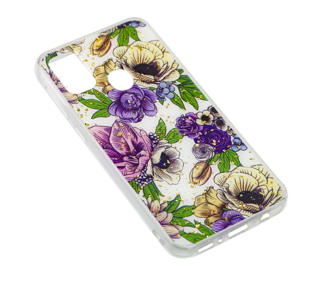 Накладка Glitter для Samsung M30s/M21 "Піони"-1