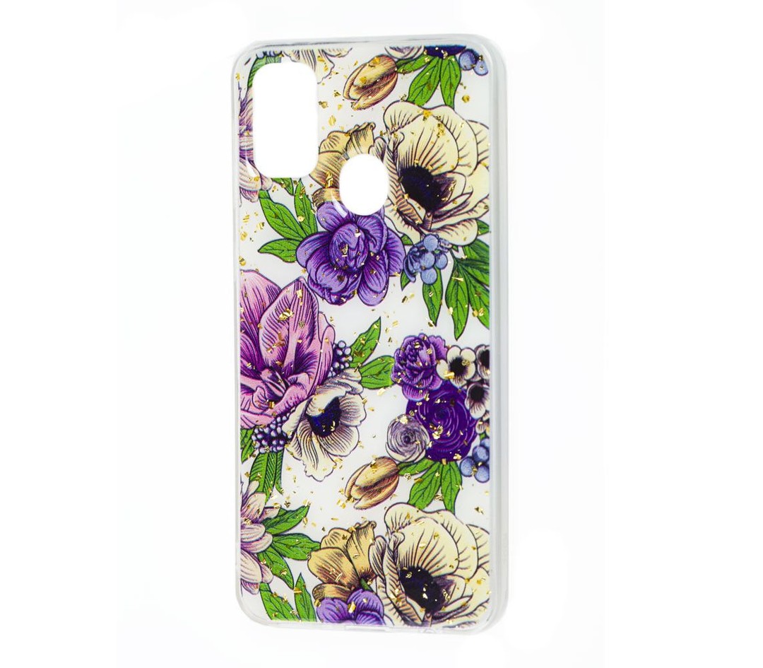 Накладка Glitter для Samsung M30s/M21 "Піони"-0